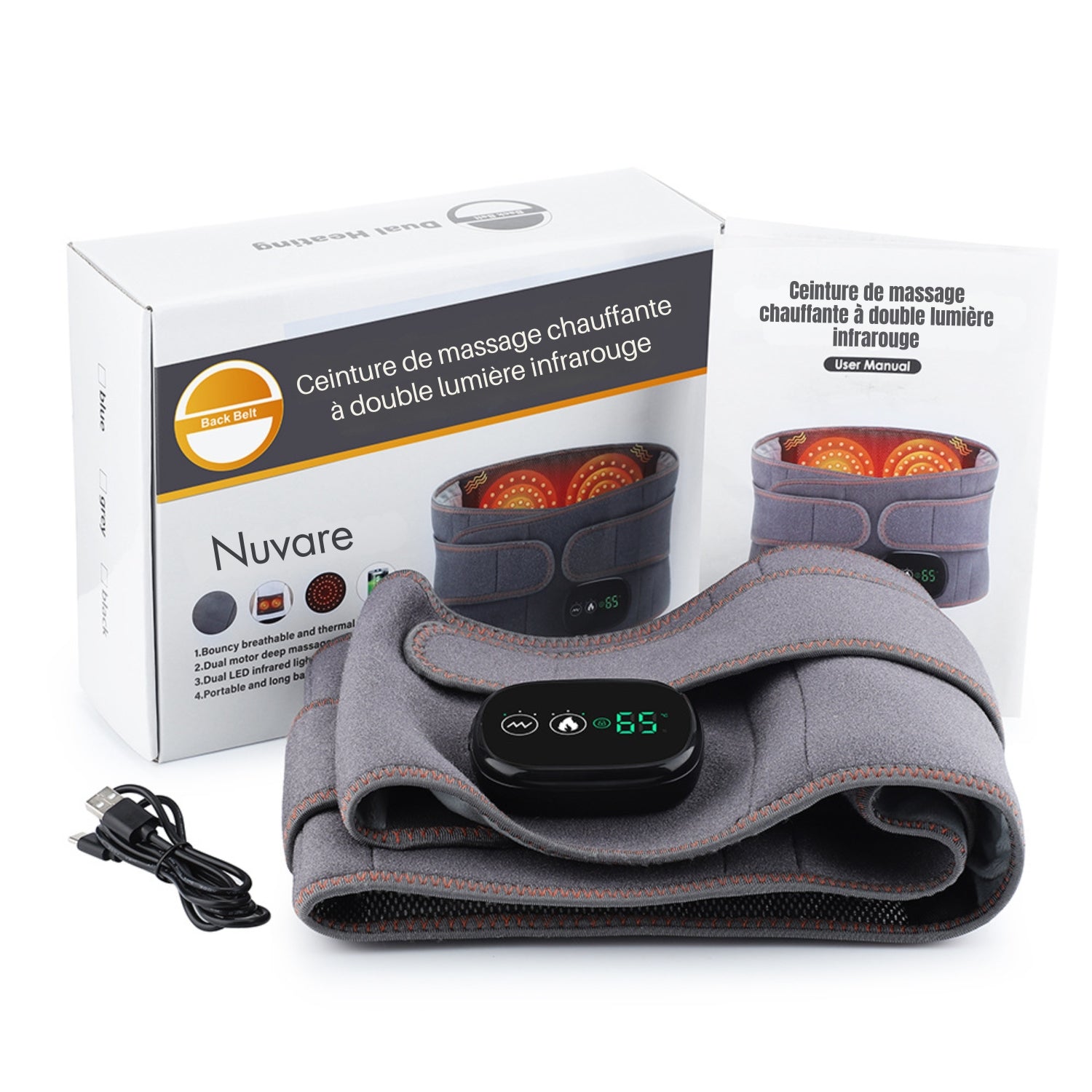 Nuvare | Ceinture de Massage Chauffante à Infrarouge
