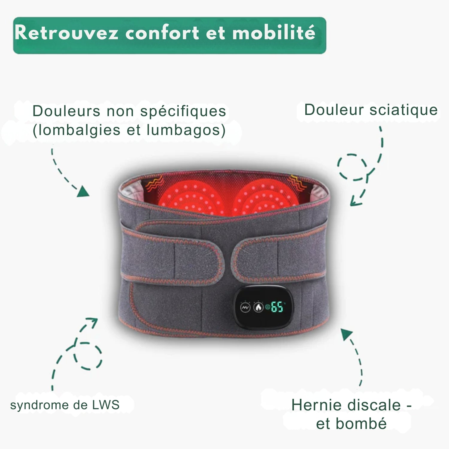 Nuvare | Ceinture de Massage Chauffante à Infrarouge